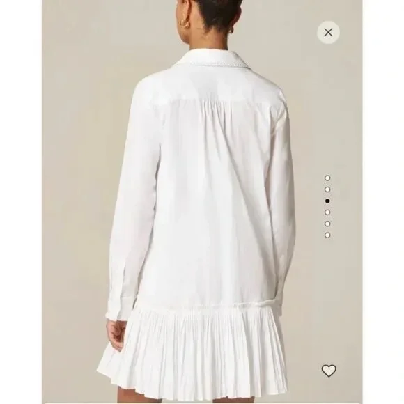 New! J. Crew Amelia Long Sleeve Cotton Poplin‎ Shirt Dress White 25206 - Picture 4 of 16